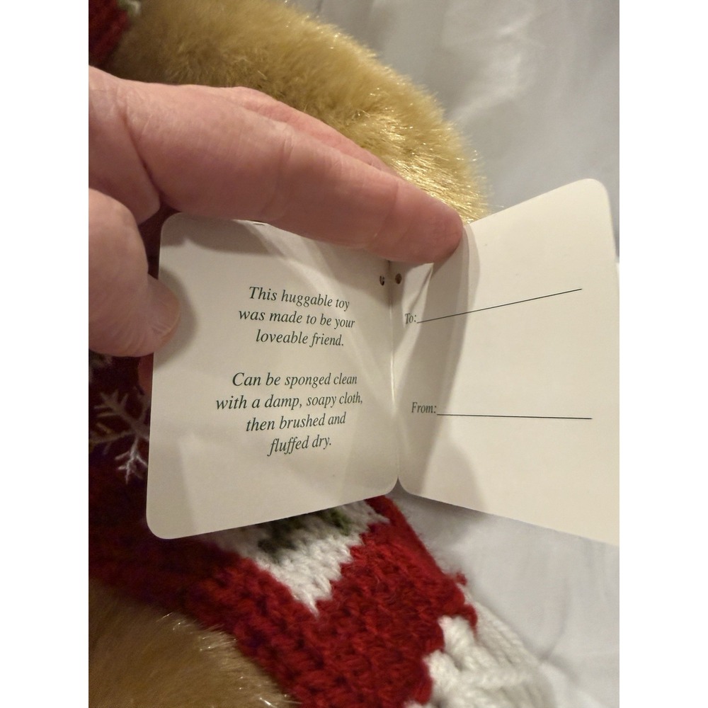 Dillards Christmas Teddy Bear Plush Toy 18 inch Plush w/ Scarf Vintage 2003 NWT - Picture 7 of 15